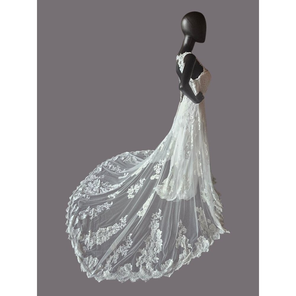 White Lace Illusion Bodice Open Back Wedding Gown - Morilee Madeline Gardner - Picture 9 of 12